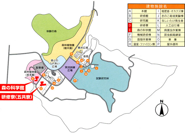 森とのふれあい施設内マップ